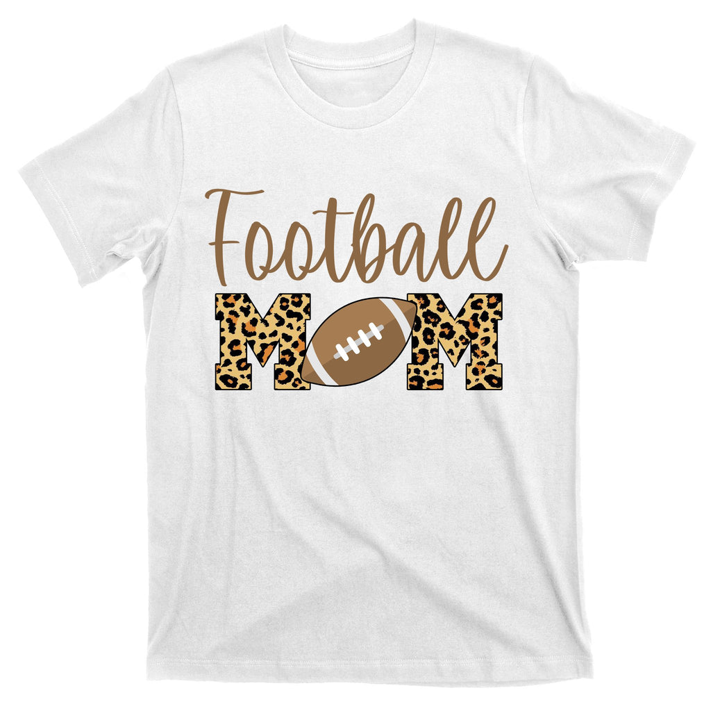 Football Mom Leopard Cute Logo Fan T-Shirt