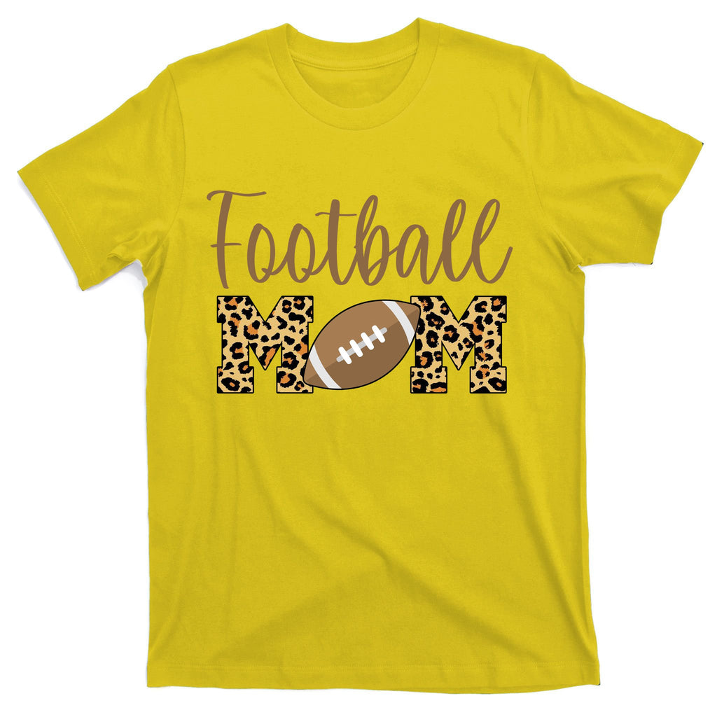 Football Mom Leopard Cute Logo Fan T-Shirt