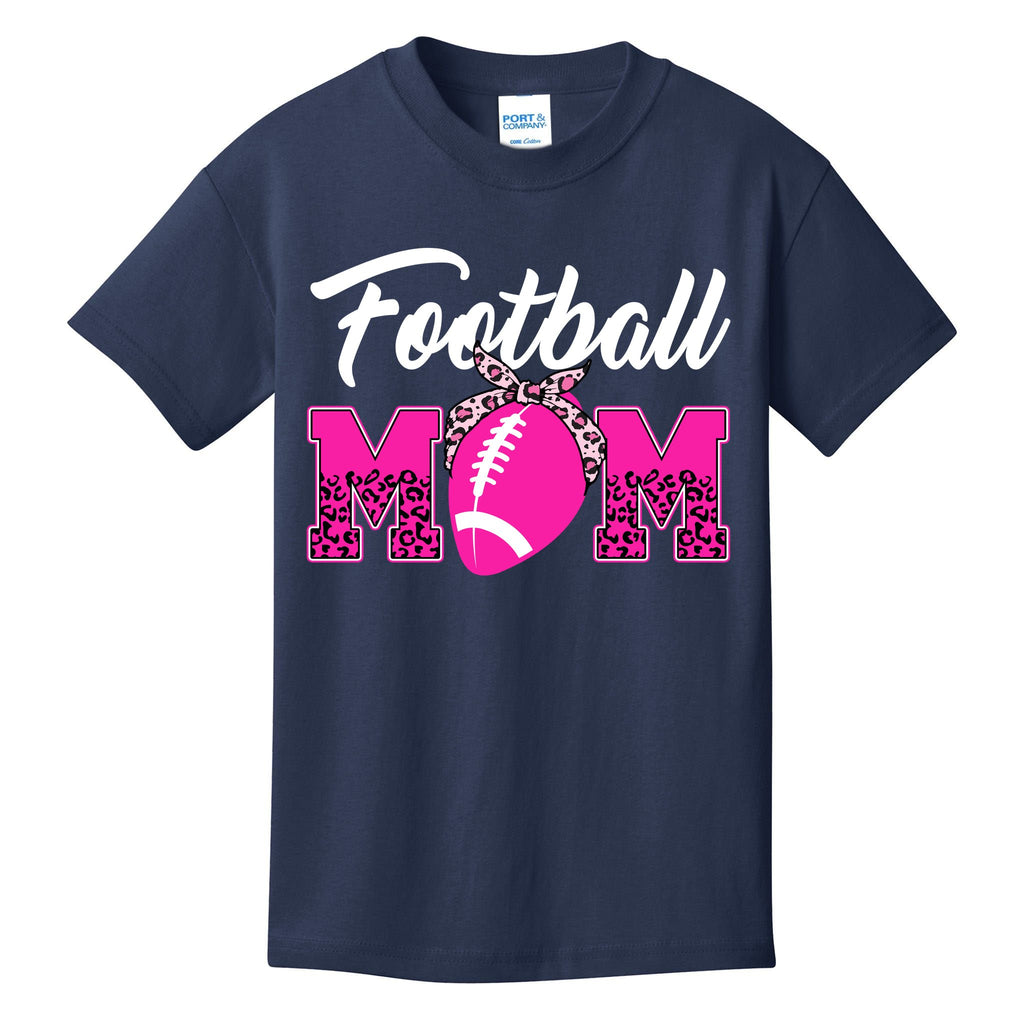 Football Mom Leopard Cute Kids T-Shirt