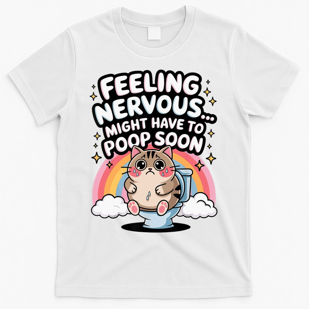 Feeling Nervous Might Have To Poop Soon Funny Saying  T-Shirt