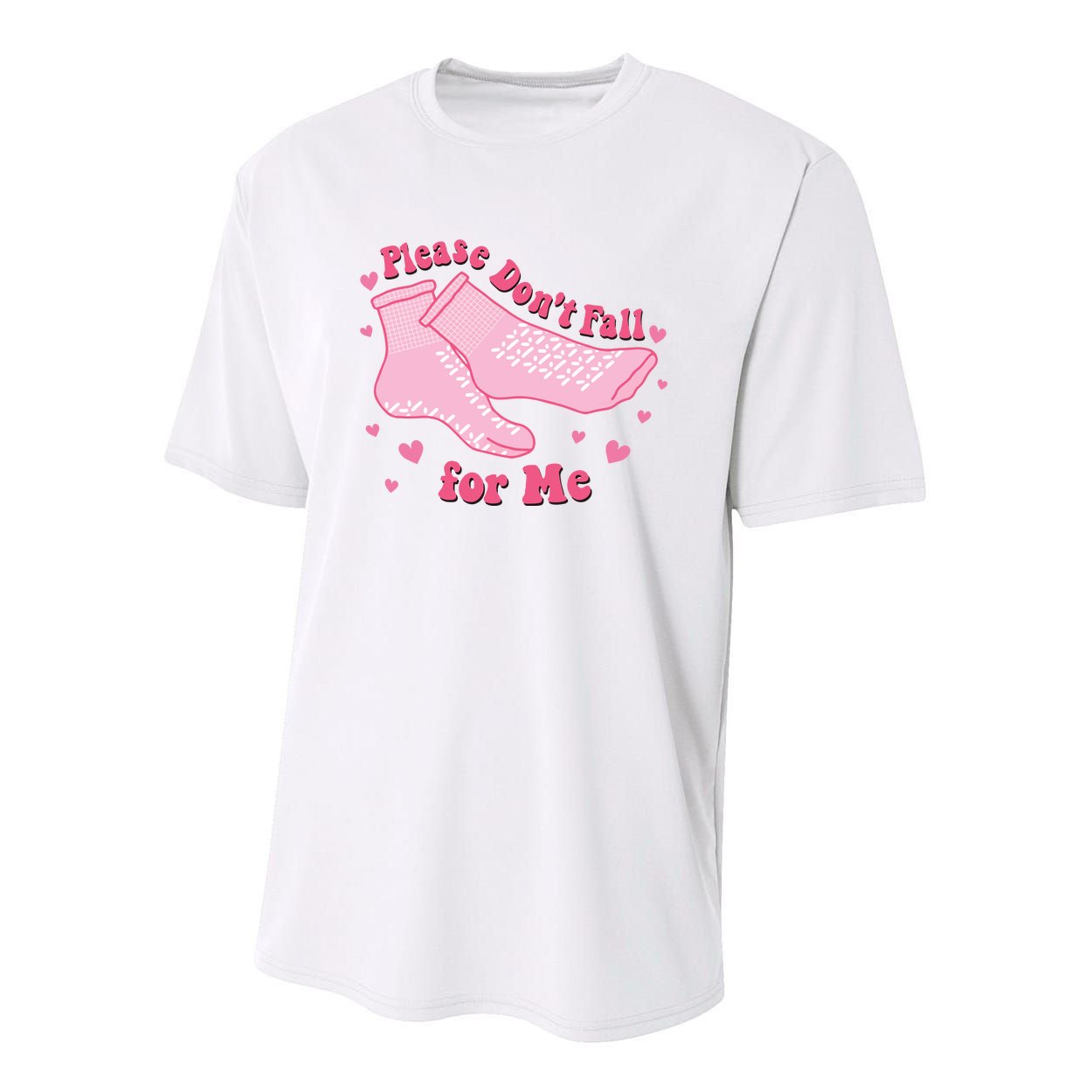 Funny Nurse Valentines Please Dont Fall For Me Youth Performance Sprint T-Shirt