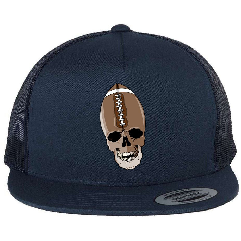 Football Skeleton Skull Flat Bill Trucker Hat