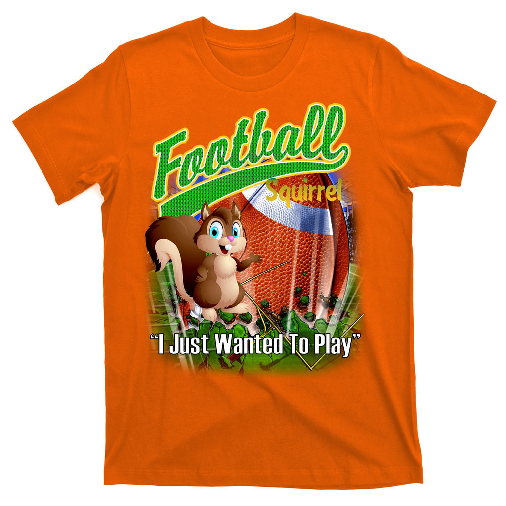 Football Squirrel Runs On The Field Funny T-Shirt