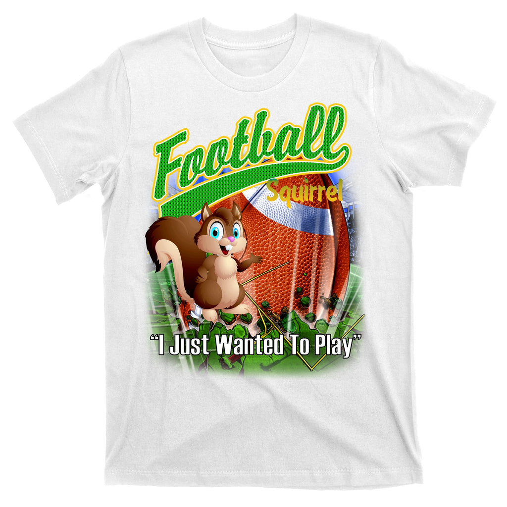 Football Squirrel Runs On The Field Funny T-Shirt