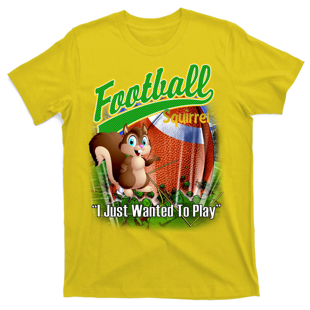 Football Squirrel Runs On The Field Funny T-Shirt