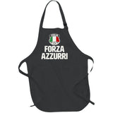 Forza Azzurri Italia Italy Football Soccer Full-Length Apron With Pockets