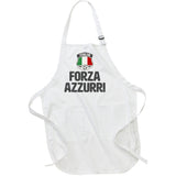 Forza Azzurri Italia Italy Football Soccer Full-Length Apron With Pockets