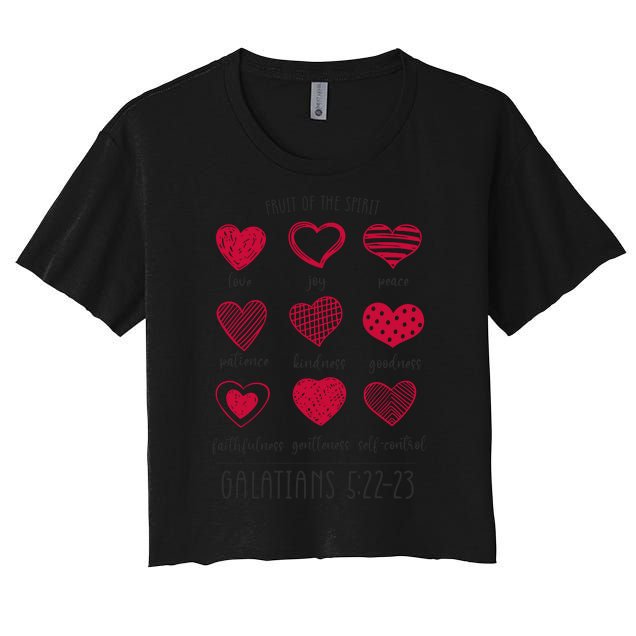 Fruit Of The Spirit Heart Galatians 5 22 23 Women's Crop Top Tee