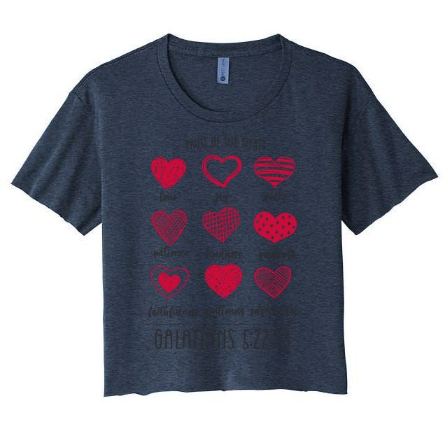 Fruit Of The Spirit Heart Galatians 5 22 23 Women's Crop Top Tee