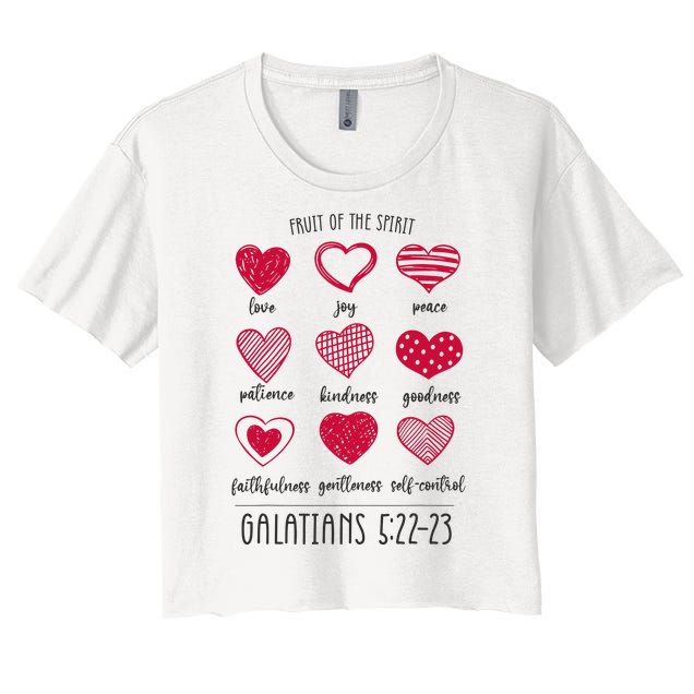 Fruit Of The Spirit Heart Galatians 5 22 23 Women's Crop Top Tee