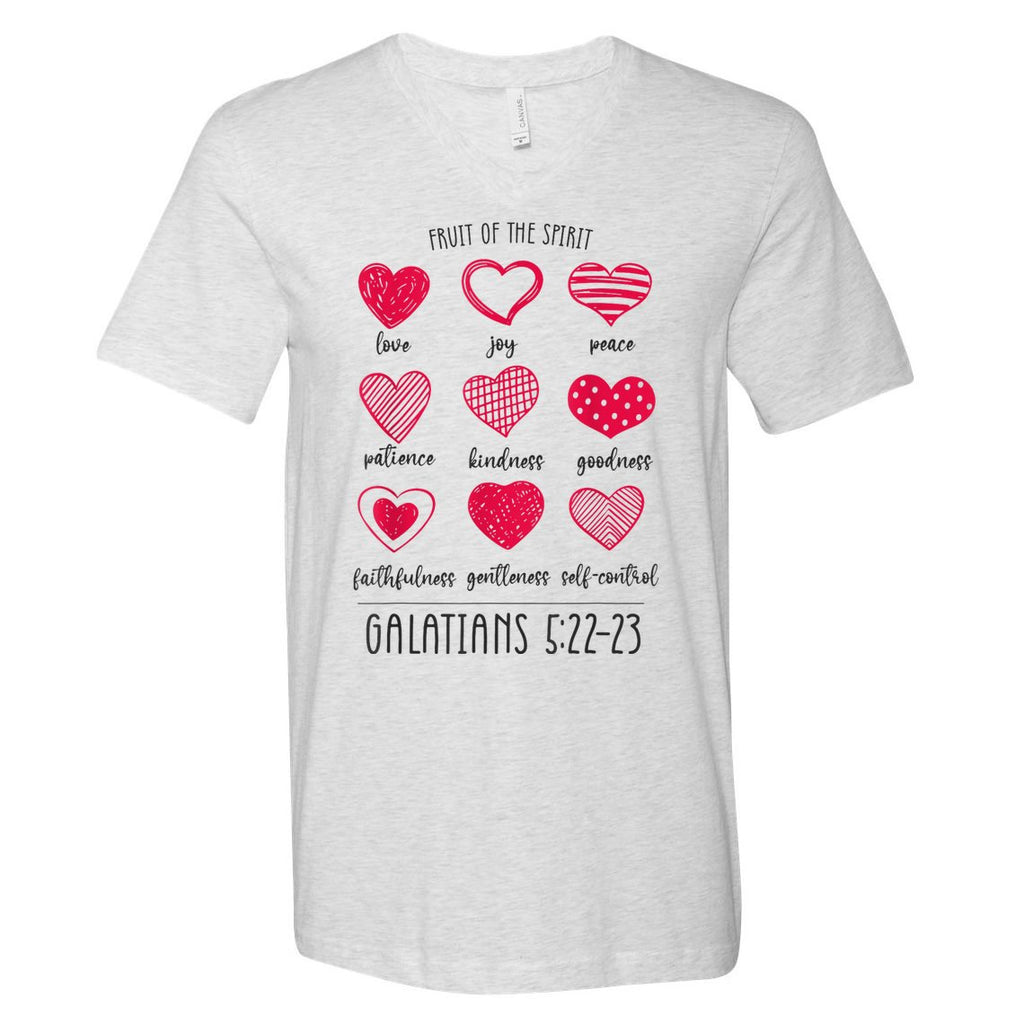 Fruit Of The Spirit Heart Galatians 5 22 23 V-Neck T-Shirt