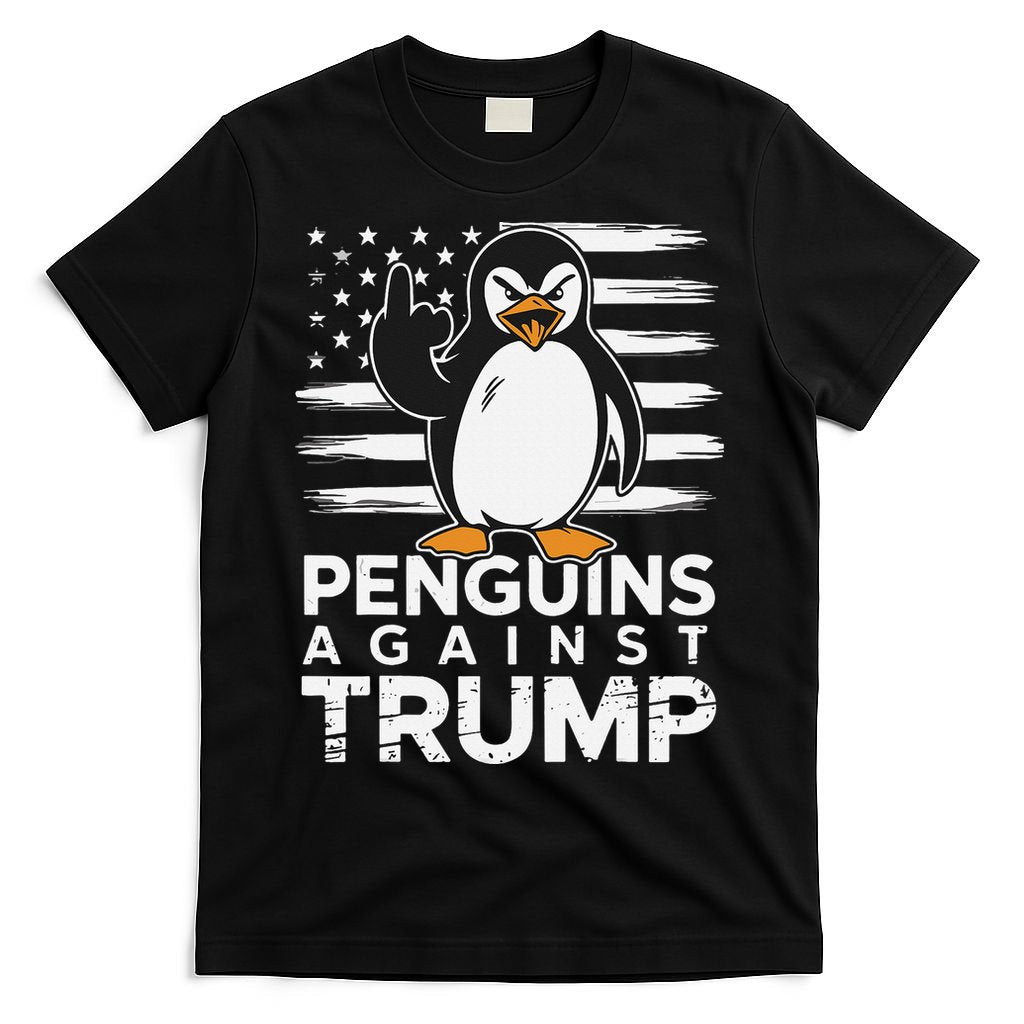 Funny Penguins Against Trump Penguin Flippers Up Resist T-Shirt