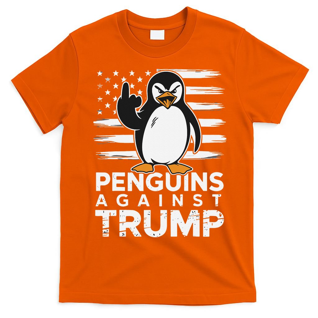 Funny Penguins Against Trump Penguin Flippers Up Resist T-Shirt