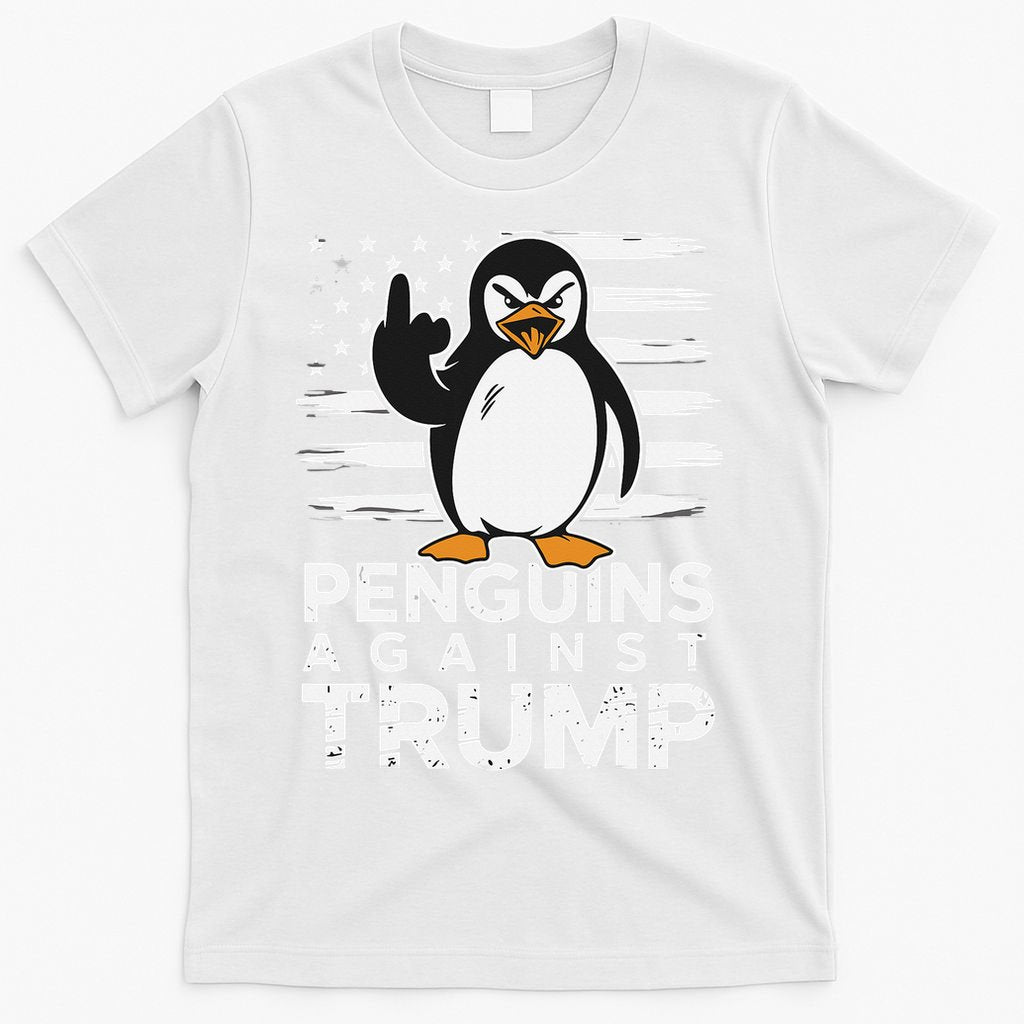 Funny Penguins Against Trump Penguin Flippers Up Resist T-Shirt
