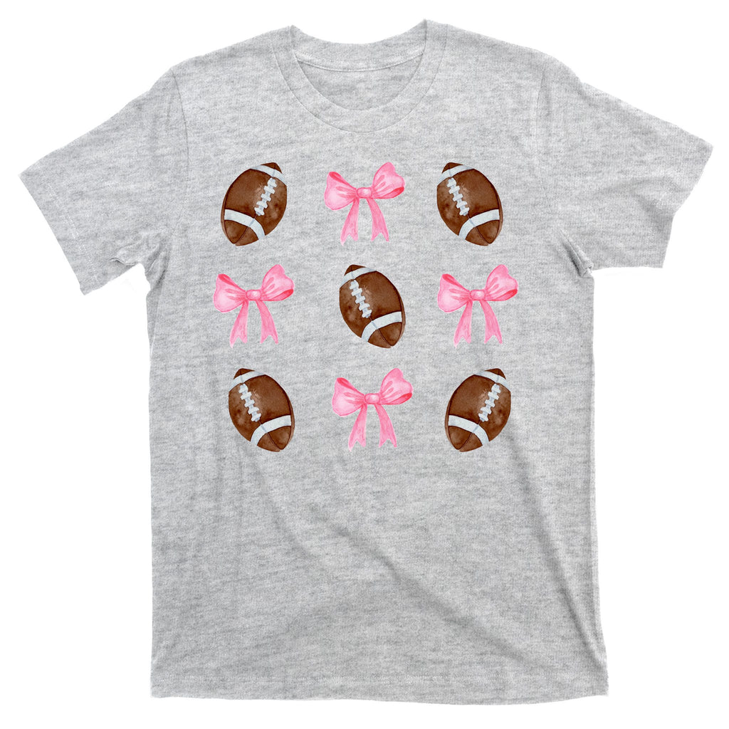 Football Pink Bow Festive Sport Lover T-Shirt