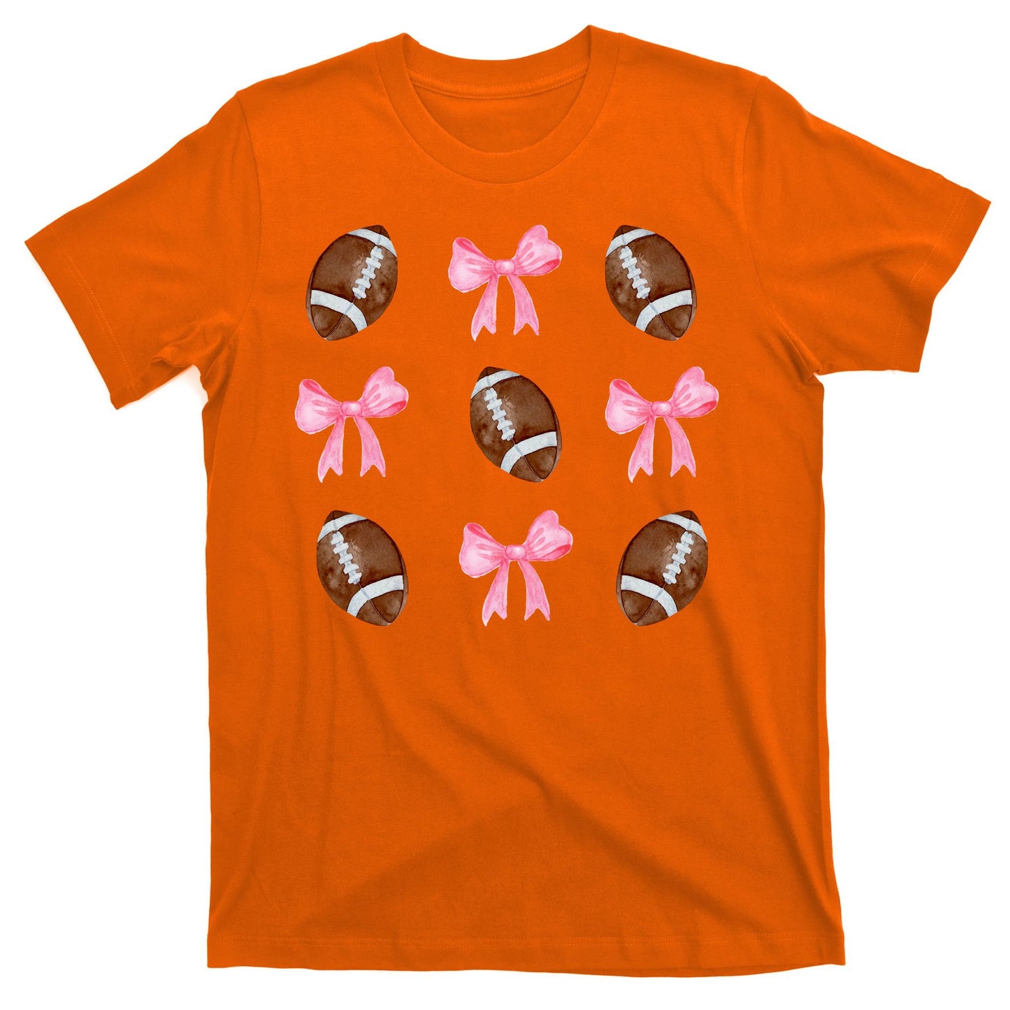 Football Pink Bow Festive Sport Lover T-Shirt