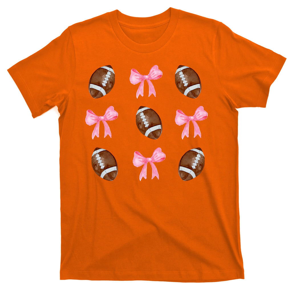 Football Pink Bow Festive Sport Lover T-Shirt