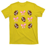 Football Pink Bow Festive Sport Lover T-Shirt