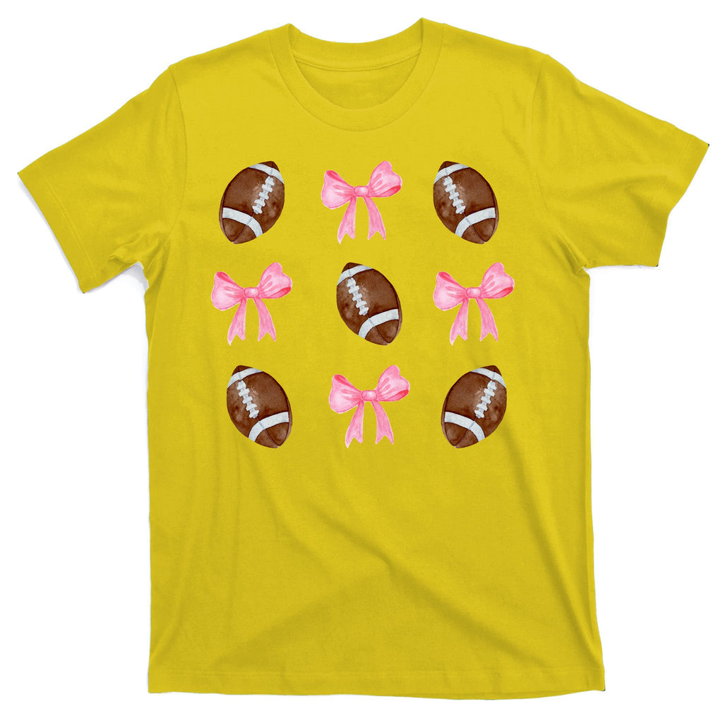 Football Pink Bow Festive Sport Lover T-Shirt