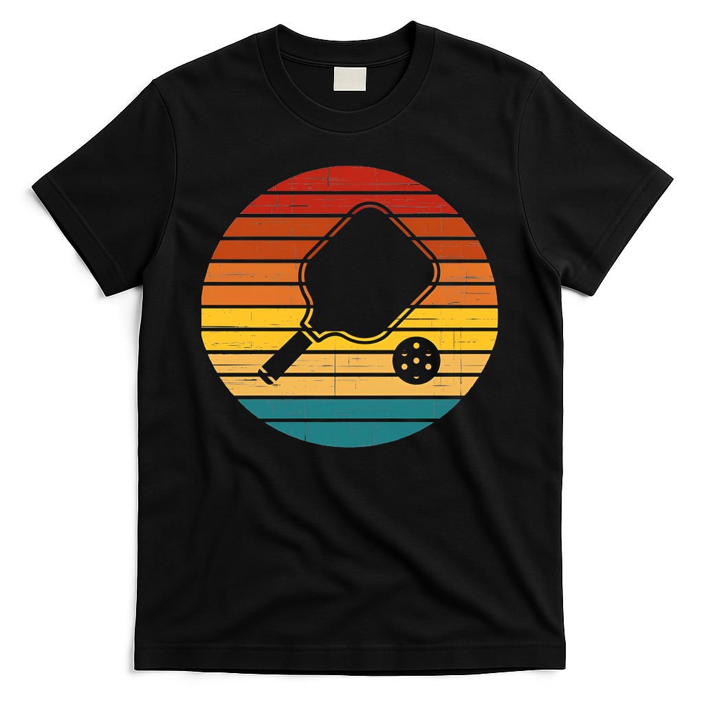 Funny Pickleball Retro Sunset Gift T-Shirt
