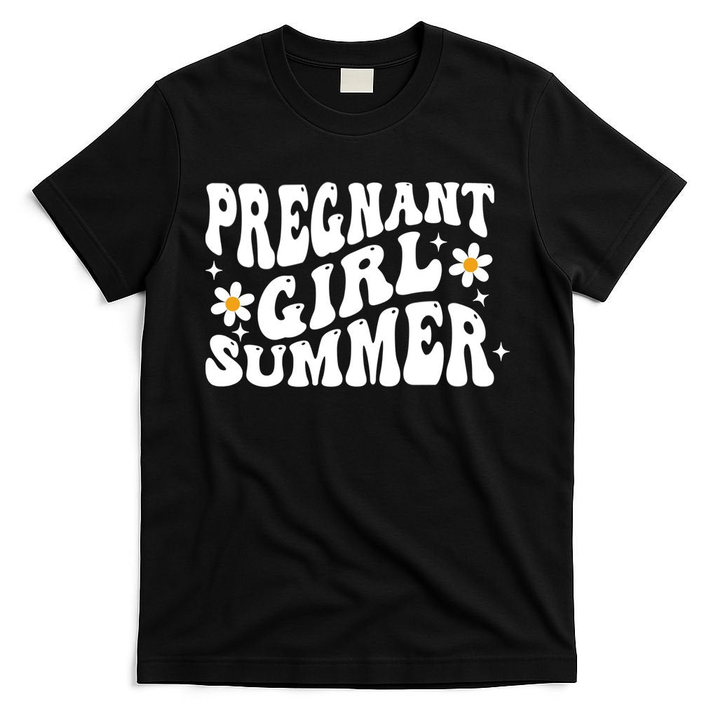 Funny Pregnancy Reveal Pregnant Girl Summer Baby Shower T-Shirt