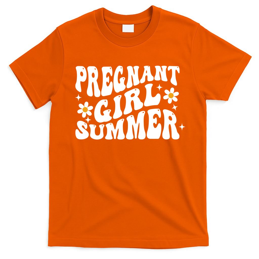 Funny Pregnancy Reveal Pregnant Girl Summer Baby Shower T-Shirt