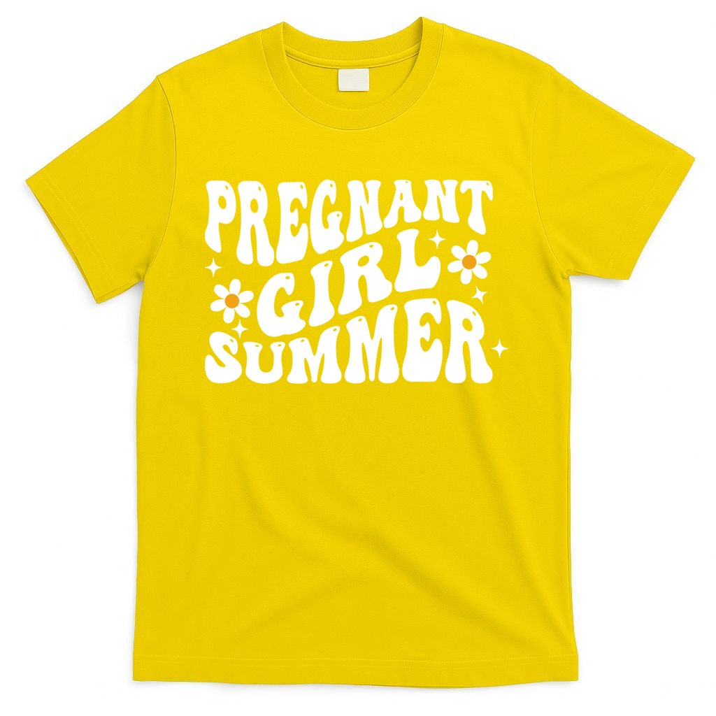 Funny Pregnancy Reveal Pregnant Girl Summer Baby Shower T-Shirt