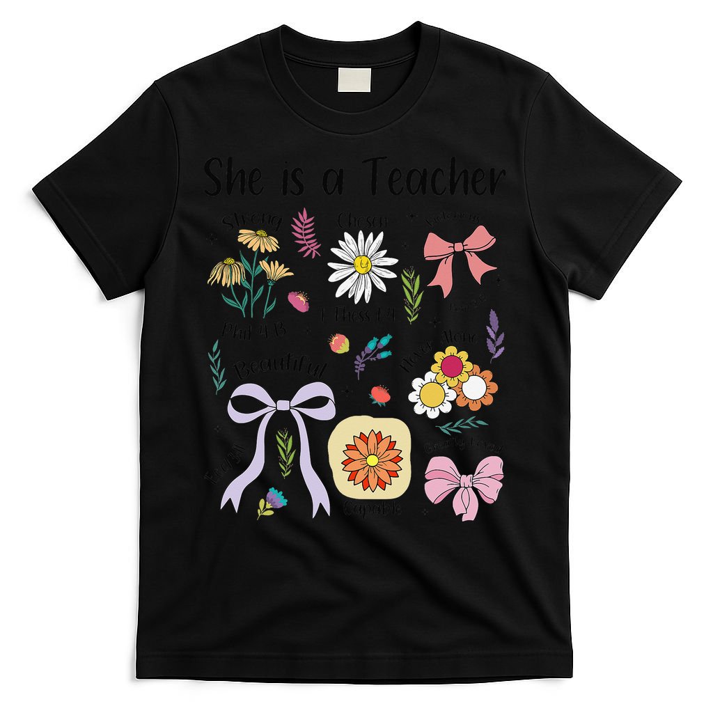 Floral Preppy Teacher Teacher Life Happy Last Day Of School T-Shirt