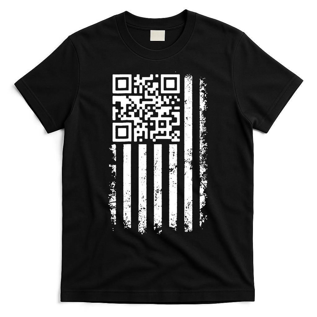 Funny Qr Scan Me President Trump 45 47 Dancing Code Flag T-Shirt