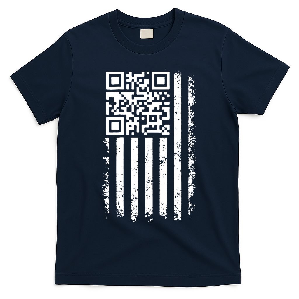 Funny Qr Scan Me President Trump 45 47 Dancing Code Flag T-Shirt
