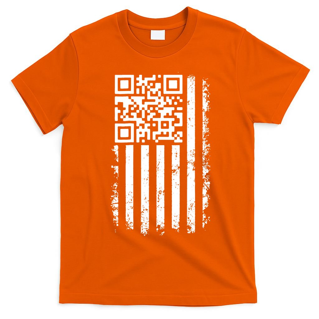Funny Qr Scan Me President Trump 45 47 Dancing Code Flag T-Shirt