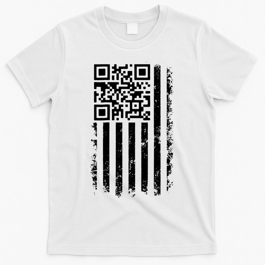 Funny Qr Scan Me President Trump 45 47 Dancing Code Flag T-Shirt