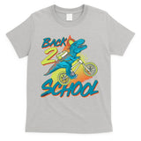 Funny Retro 80's 90's Back To 2 School TRex Dinosaur Bike T-Shirt