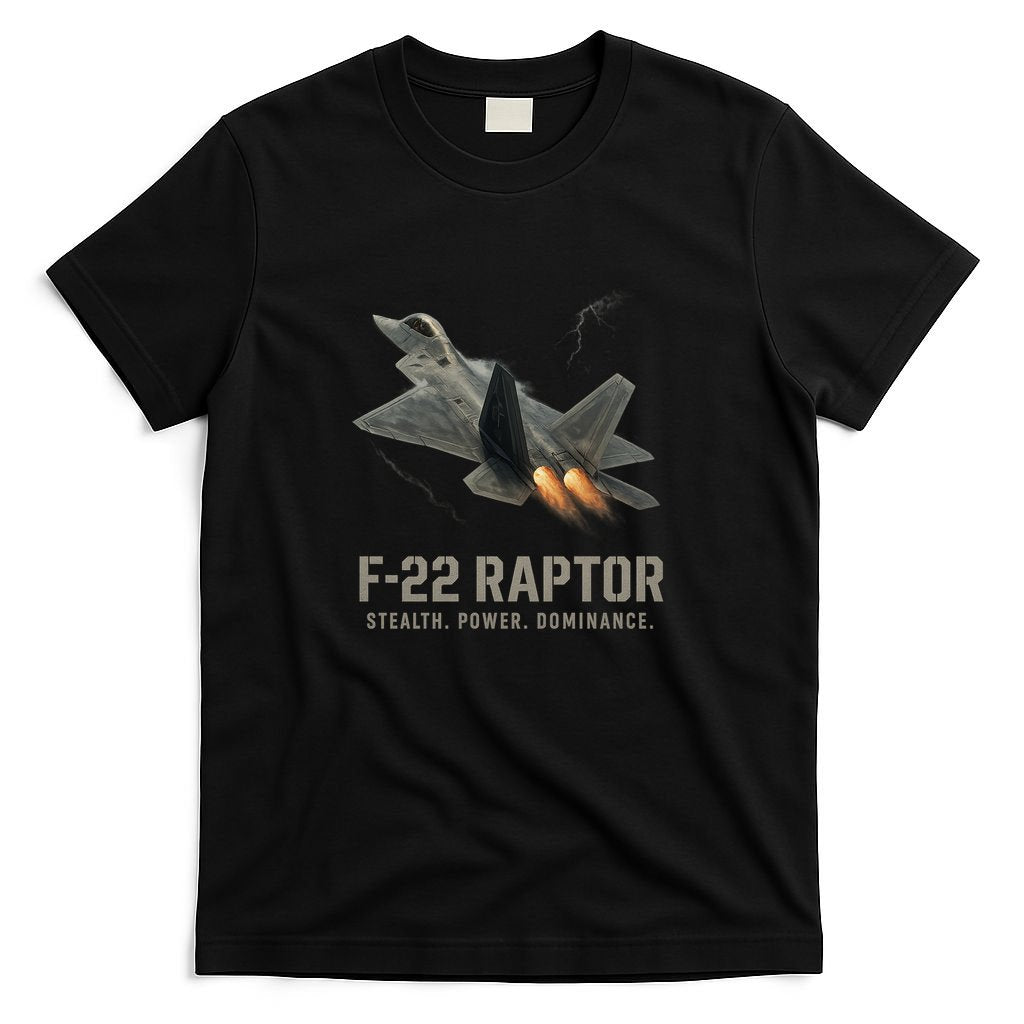 F-22 Raptor Banking Through Storm Clouds T-Shirt