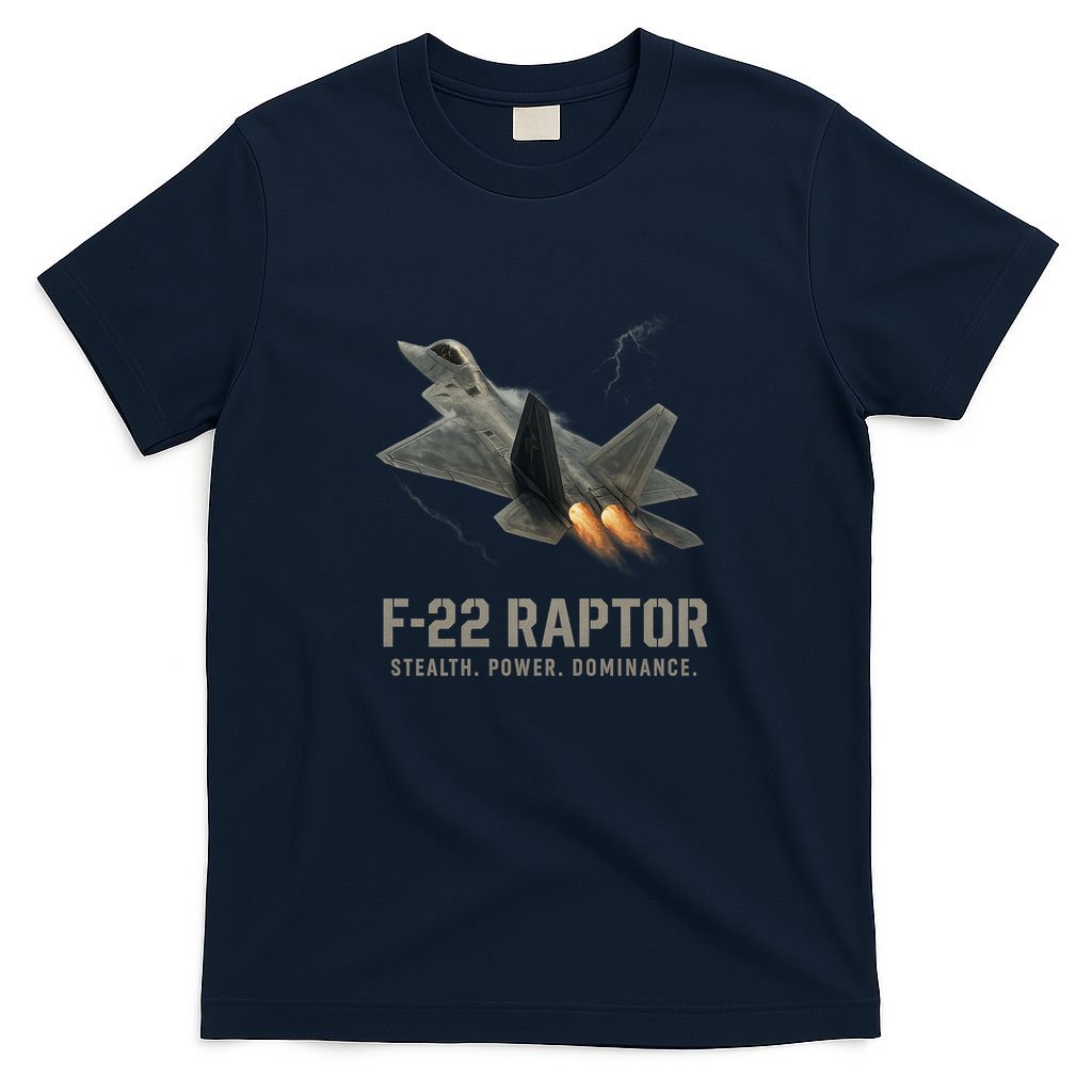 F-22 Raptor Banking Through Storm Clouds T-Shirt