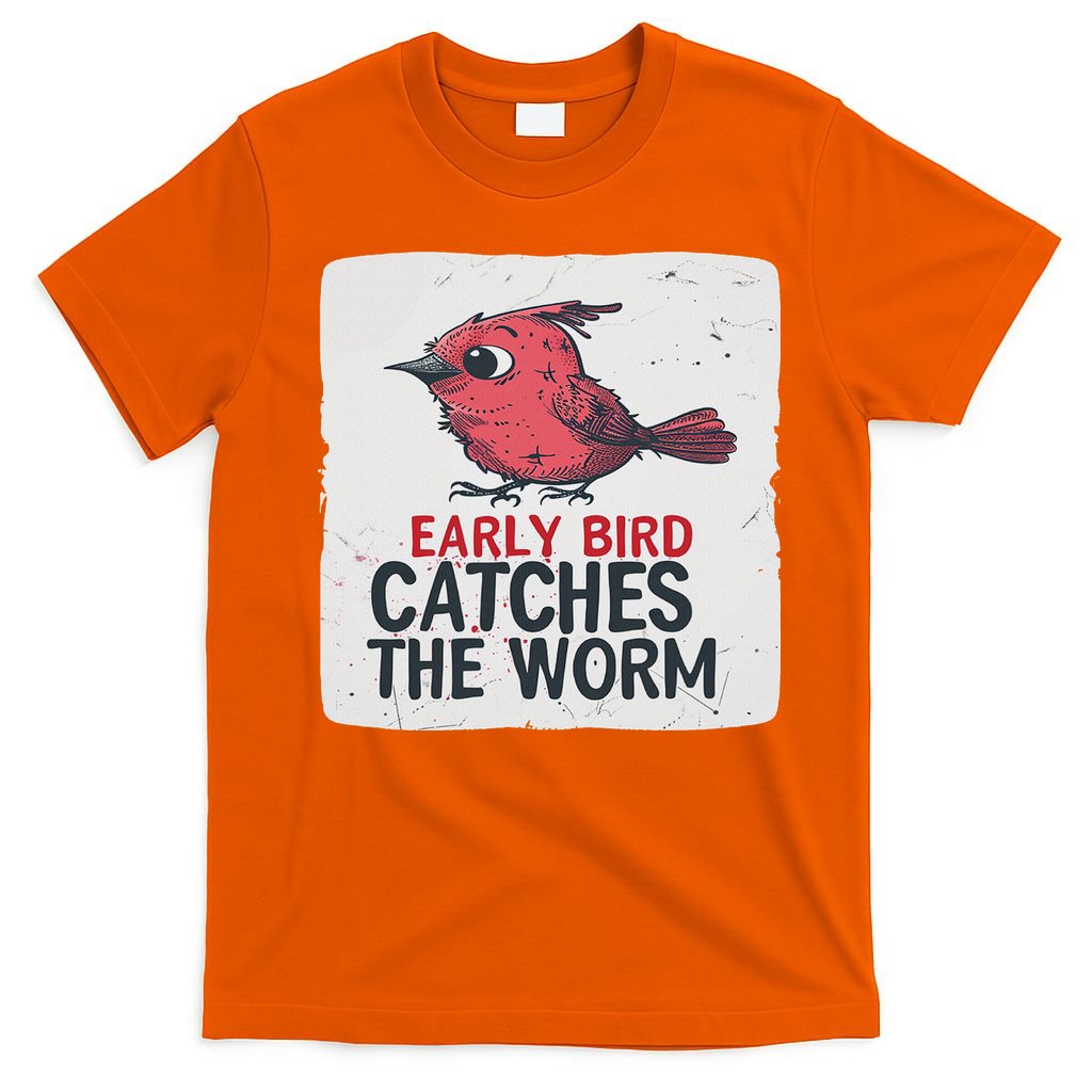 Funny Red Early Bird Costume For Worm Idiom Speech Lovers T-Shirt
