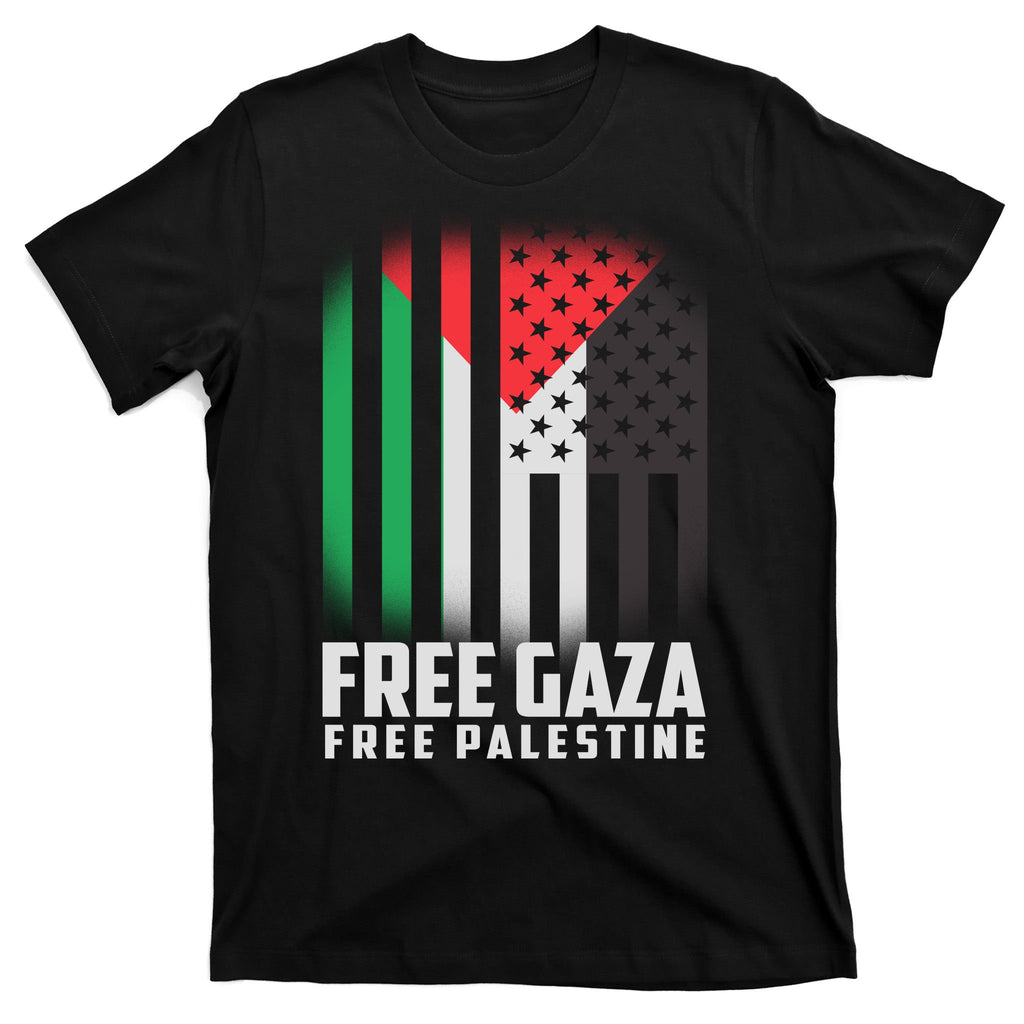 Free Gaza Free Palestine US Palestine Flag colors T-Shirt