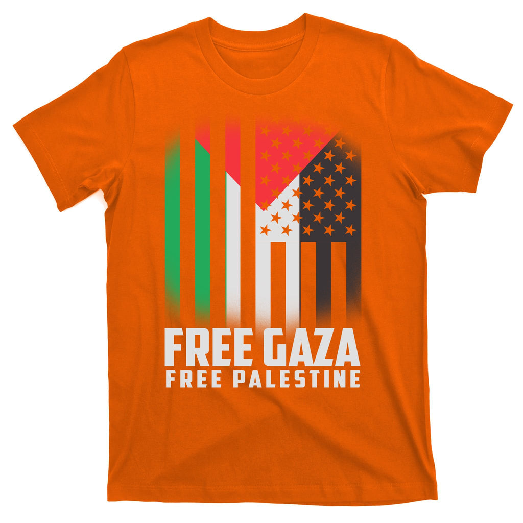 Free Gaza Free Palestine US Palestine Flag colors T-Shirt