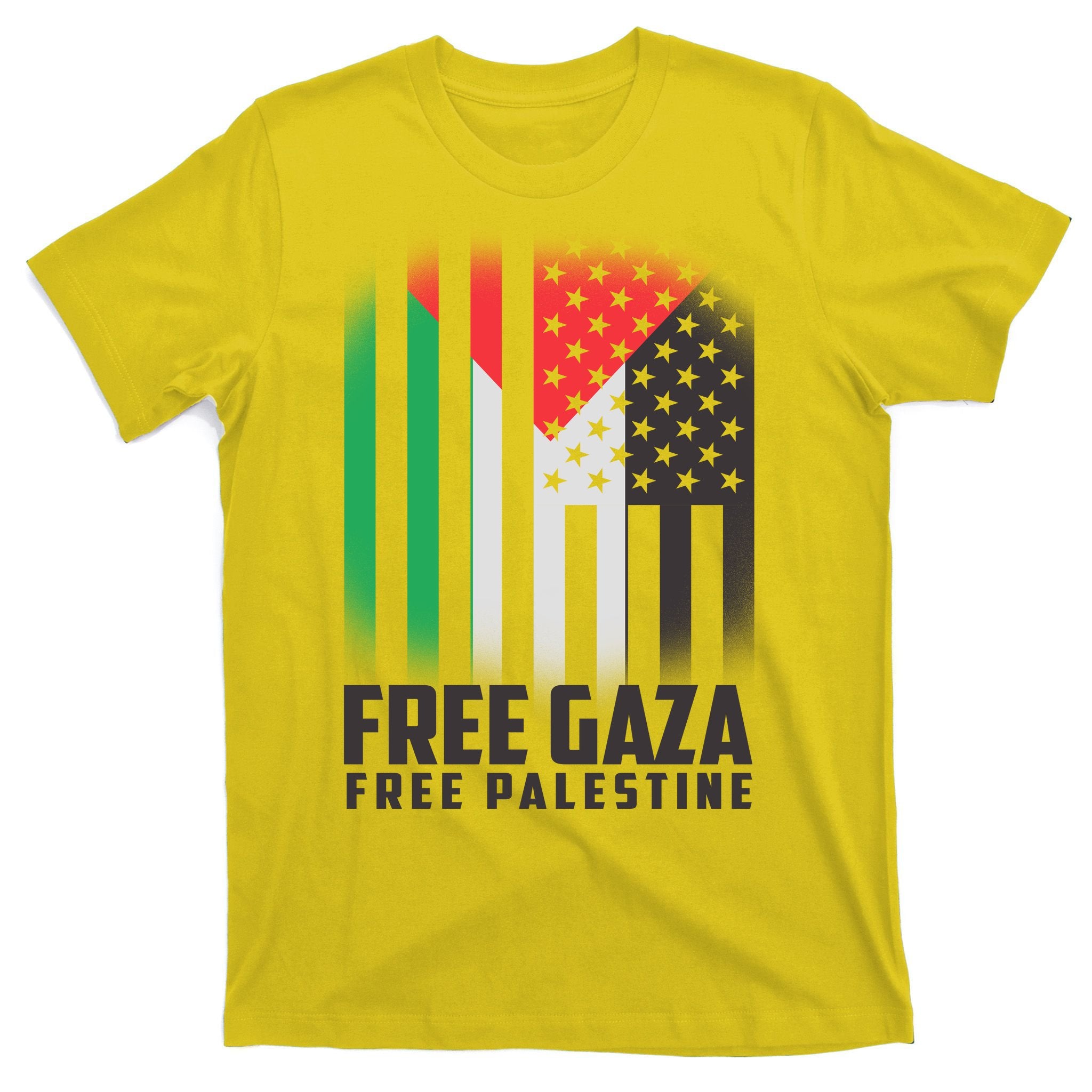 Free Gaza Free Palestine US Palestine Flag colors T-Shirt