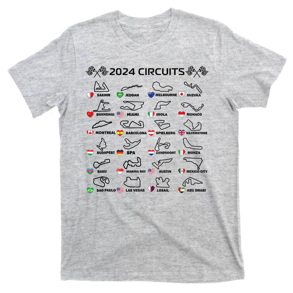 Formula Racing Open Wheel Race Car Fan World Circuits 2024 T-Shirt