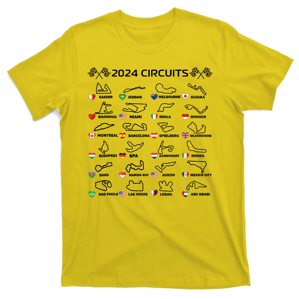 Formula Racing Open Wheel Race Car Fan World Circuits 2024 T-Shirt