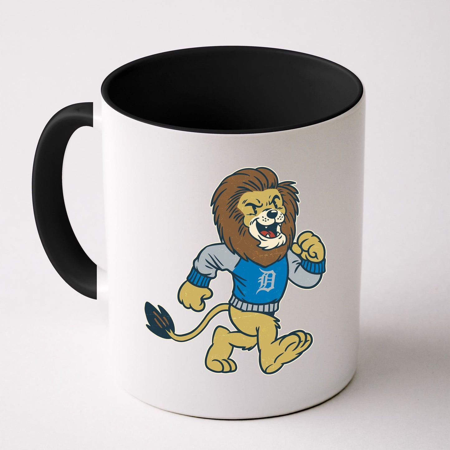Funny Retro Vintage Lion Mascot Detroit Football Sports Fan Coffee Mug