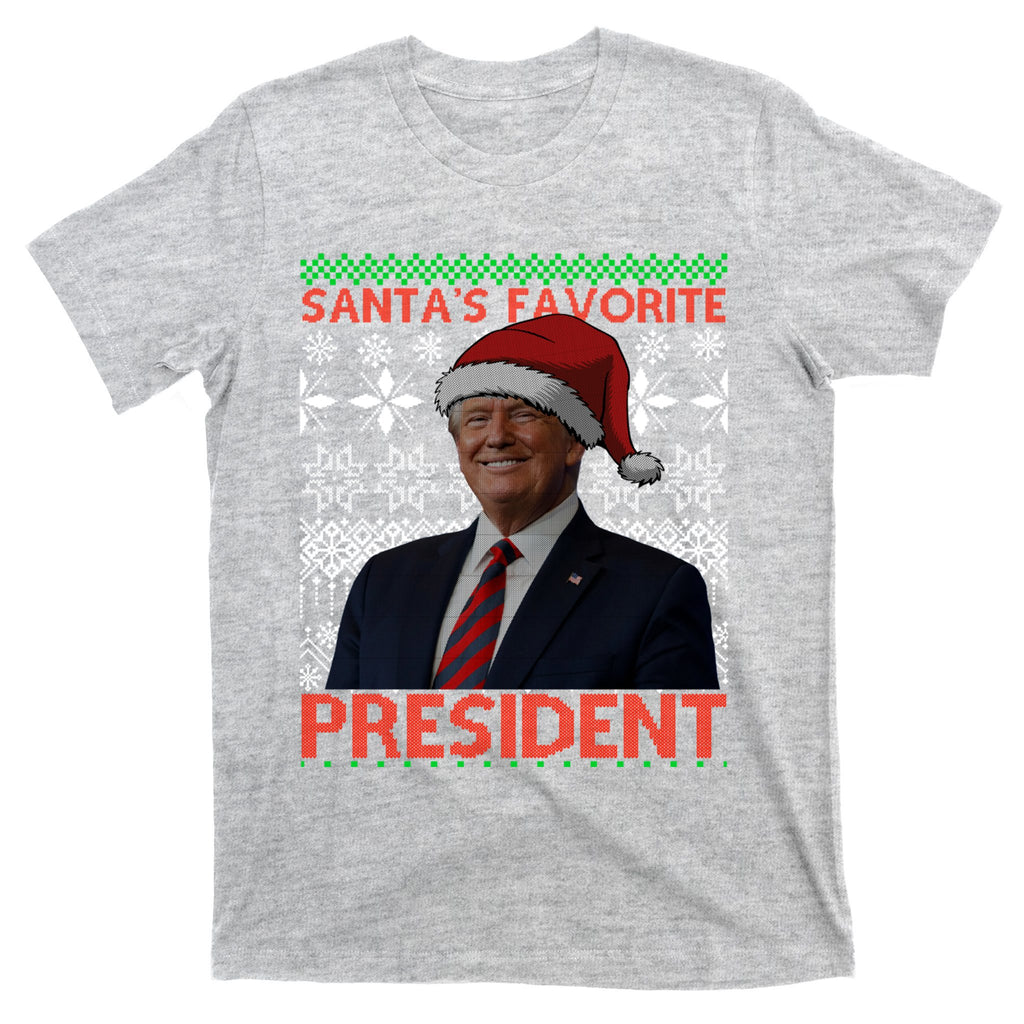 Funny SantaS Favorite President Trump Hat Christmas 2024 Gift T-Shirt