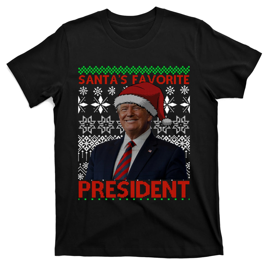 Funny SantaS Favorite President Trump Hat Christmas 2024 Gift T-Shirt