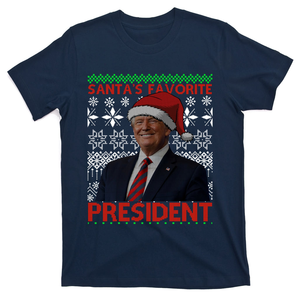 Funny SantaS Favorite President Trump Hat Christmas 2024 Gift T-Shirt