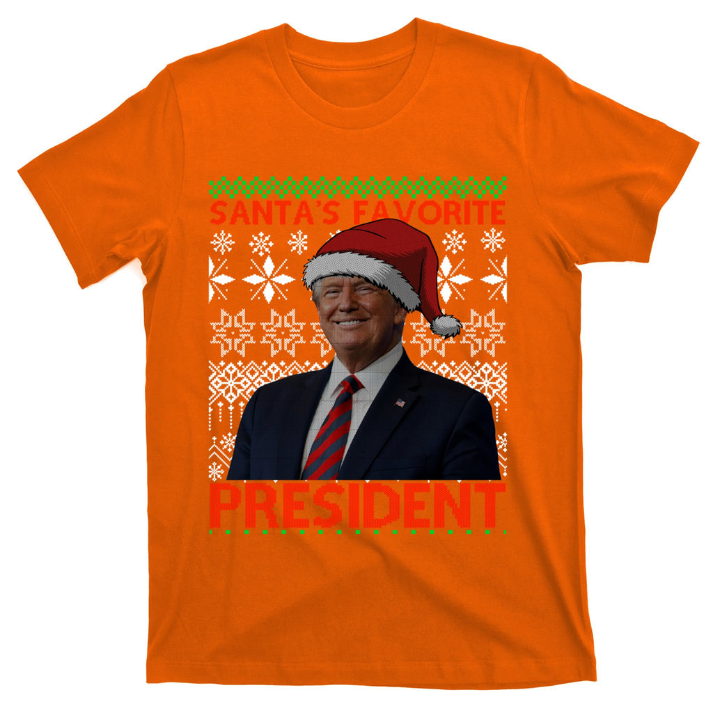 Funny SantaS Favorite President Trump Hat Christmas 2024 Gift T-Shirt