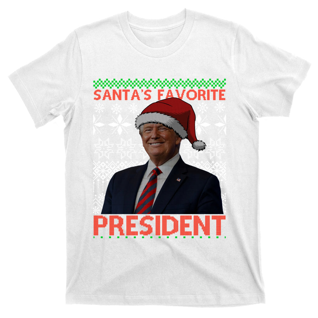 Funny SantaS Favorite President Trump Hat Christmas 2024 Gift T-Shirt