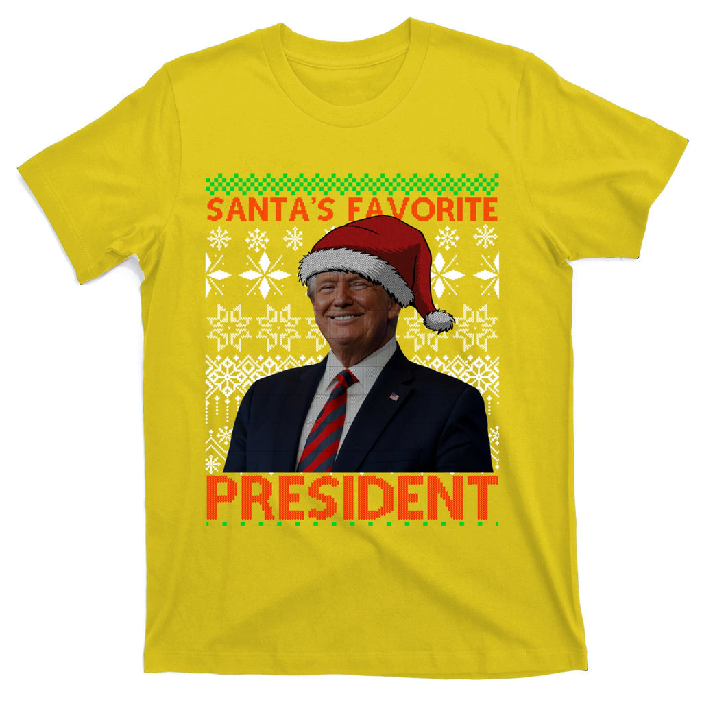 Funny SantaS Favorite President Trump Hat Christmas 2024 Gift T-Shirt