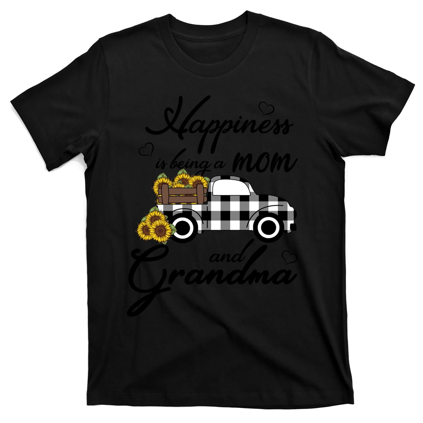 Funny Sunflower Grandma Happiness Is Being A Mom And Grandma T-Shirt