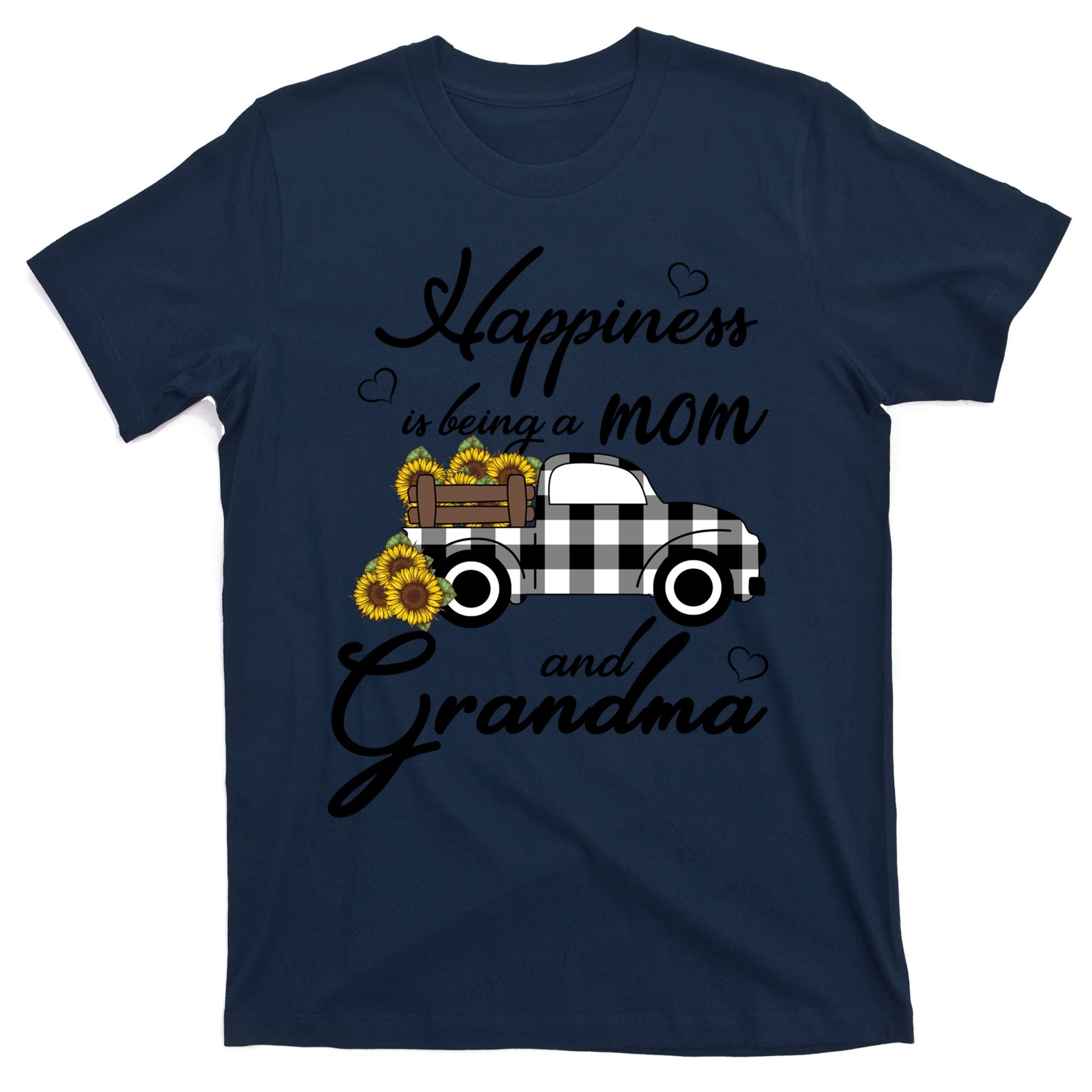Funny Sunflower Grandma Happiness Is Being A Mom And Grandma T-Shirt